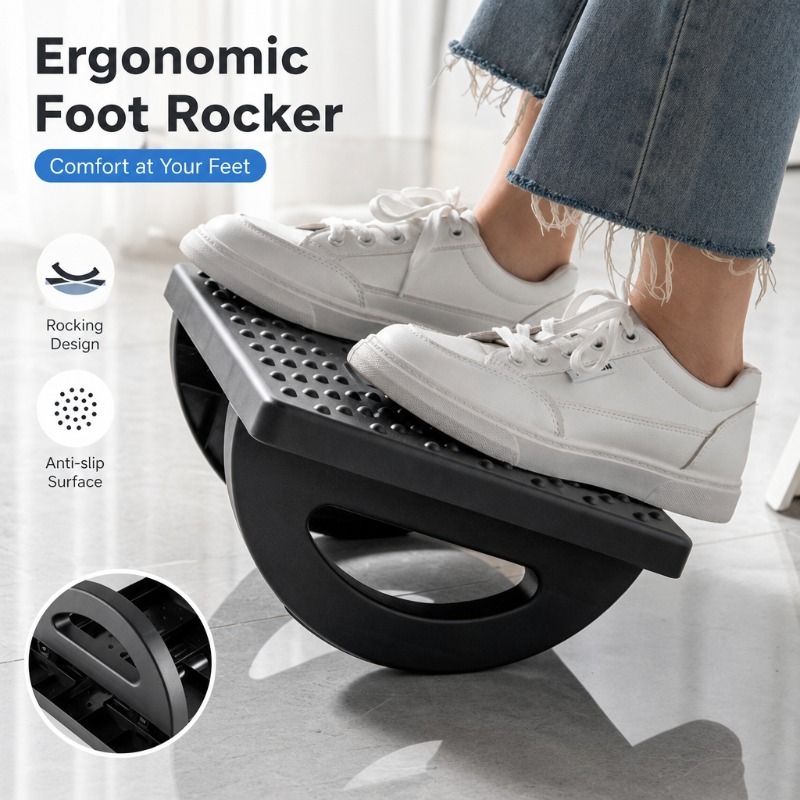 Footrest Under Desk - Ergonomic Under Desk Foot Rest Rocking