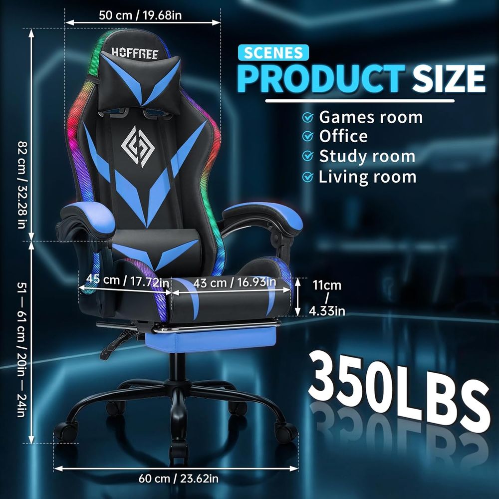 RGB Gaming Chair with Massage  - Rgb Gaming Chair ulasan dan harga
