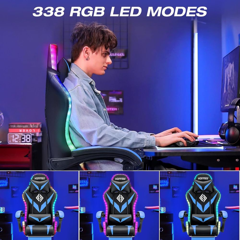 RGB Gaming Chair with Massage  - Rgb Gaming Chair ulasan dan harga