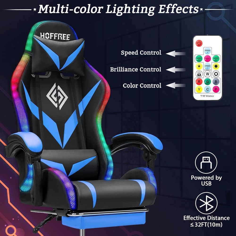 RGB Gaming Chair with Massage  - Rgb Gaming Chair ulasan dan harga