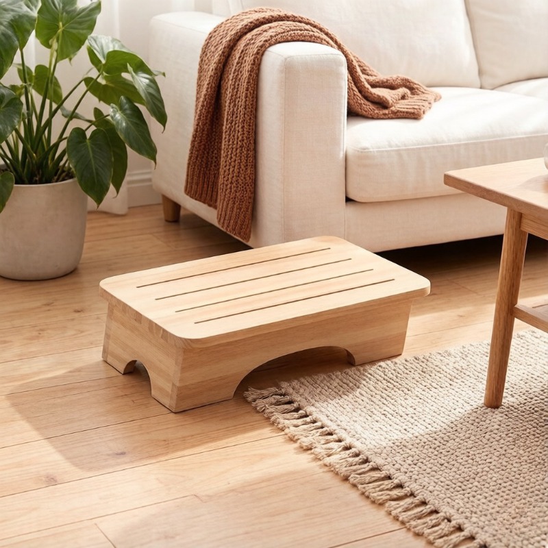 Wooden Stool Stable Footrest S - Footrest Under Desk ulasan dan harga