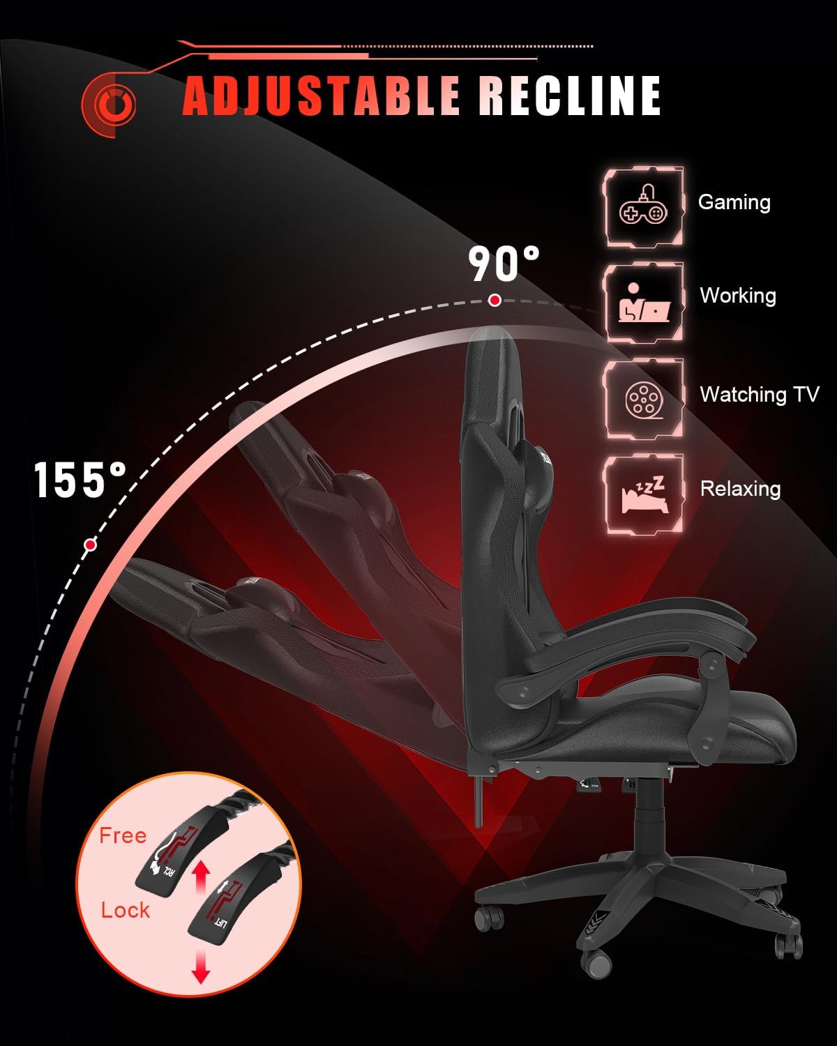Gaming Chair with RGB LED Ligh - Rgb Gaming Chair ulasan dan harga