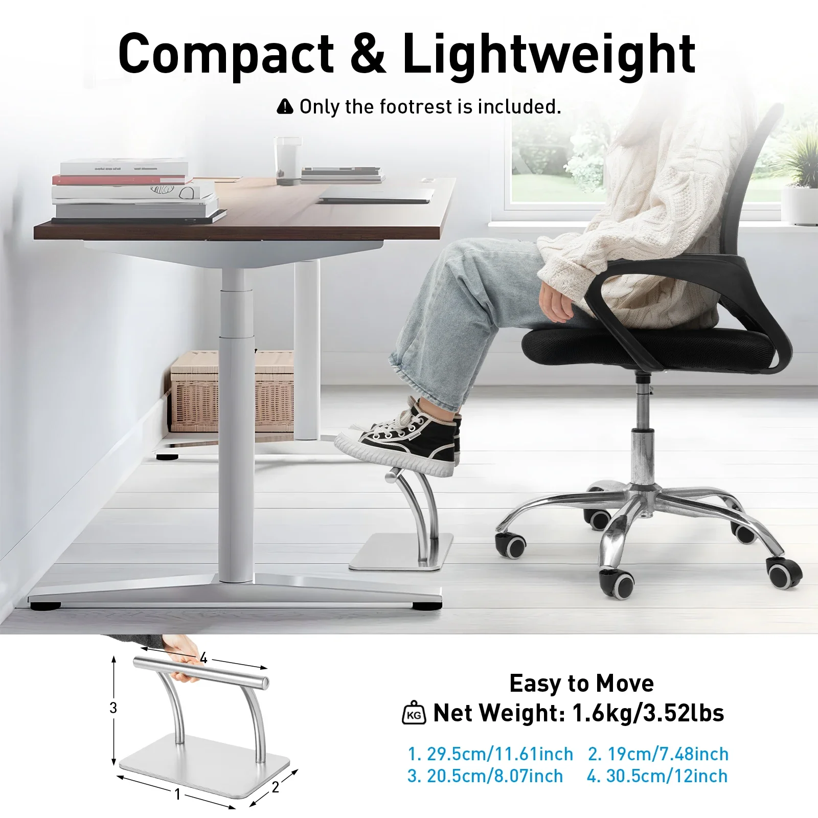 Stainless Steel Foot Rest for  - Footrest Under Desk ulasan dan harga