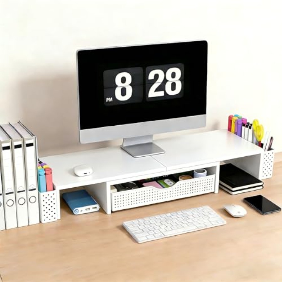 Metal Desk Organizers and Acce - Dual Monitor Stand ulasan dan harga